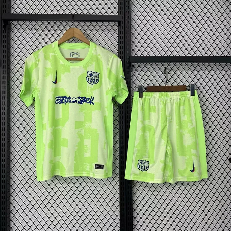 24/25 Barcelona Travis Scott Second Away Kids Set