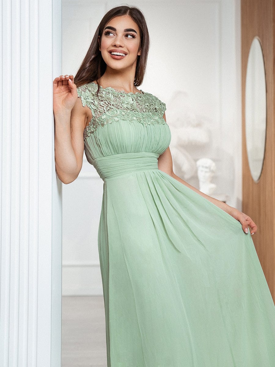 Sophisticated Lace Detail Evening Gown
