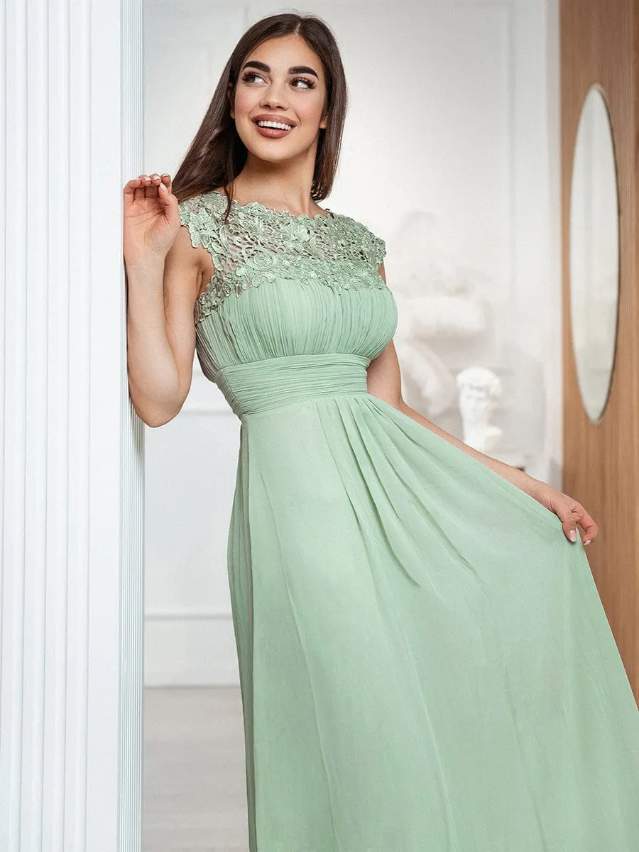 Sophisticated Lace Detail Evening Gown