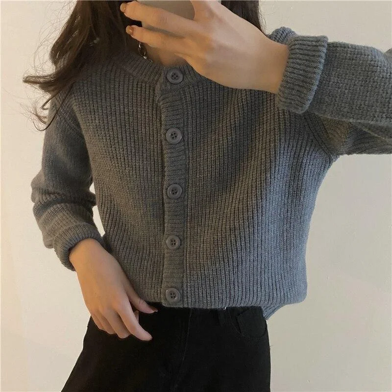 Winter Short Cardigan Jacket Women Sweater Knit Woolen Sweater Thick Loose Outer Wear Fashion  Sweater Women