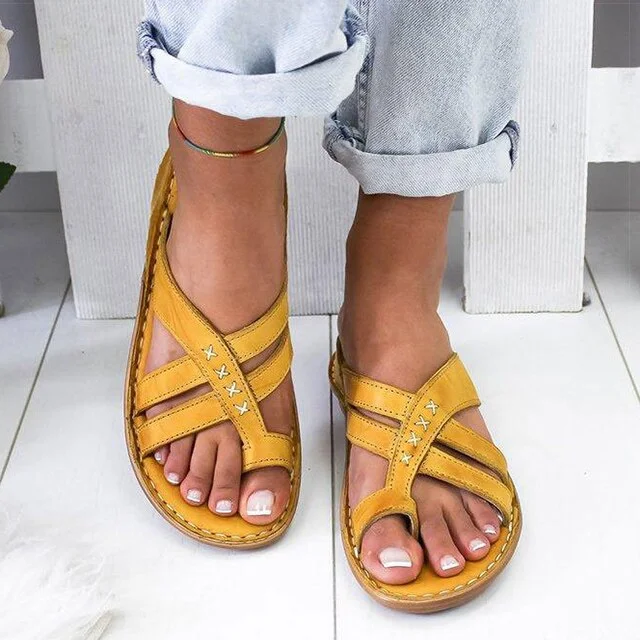 Women Sandals 2020 Summer Sandals For Women Beach Shoes Low Heels Wedges Shoes Women Flip Flops Gladiator Flat Sandalias Mujer