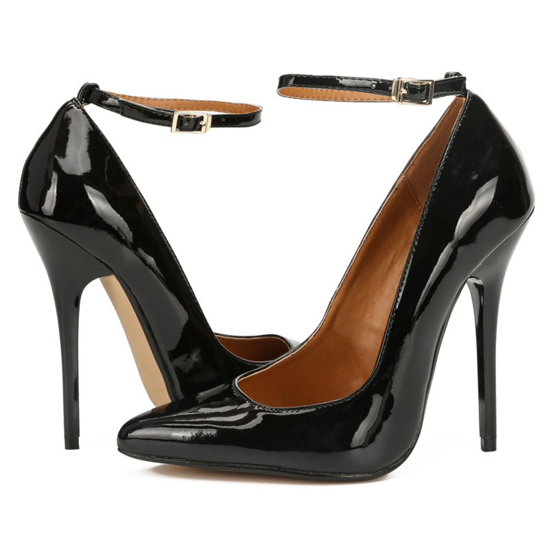 Thin High Heels Shoes Large Size 45 48 Red Black Women's Heels Ankle Straps Pumps Dance Wedding Shoes