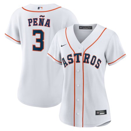 Women's Houston Astros #3 Jeremy Pena  White Home Replica Jersey