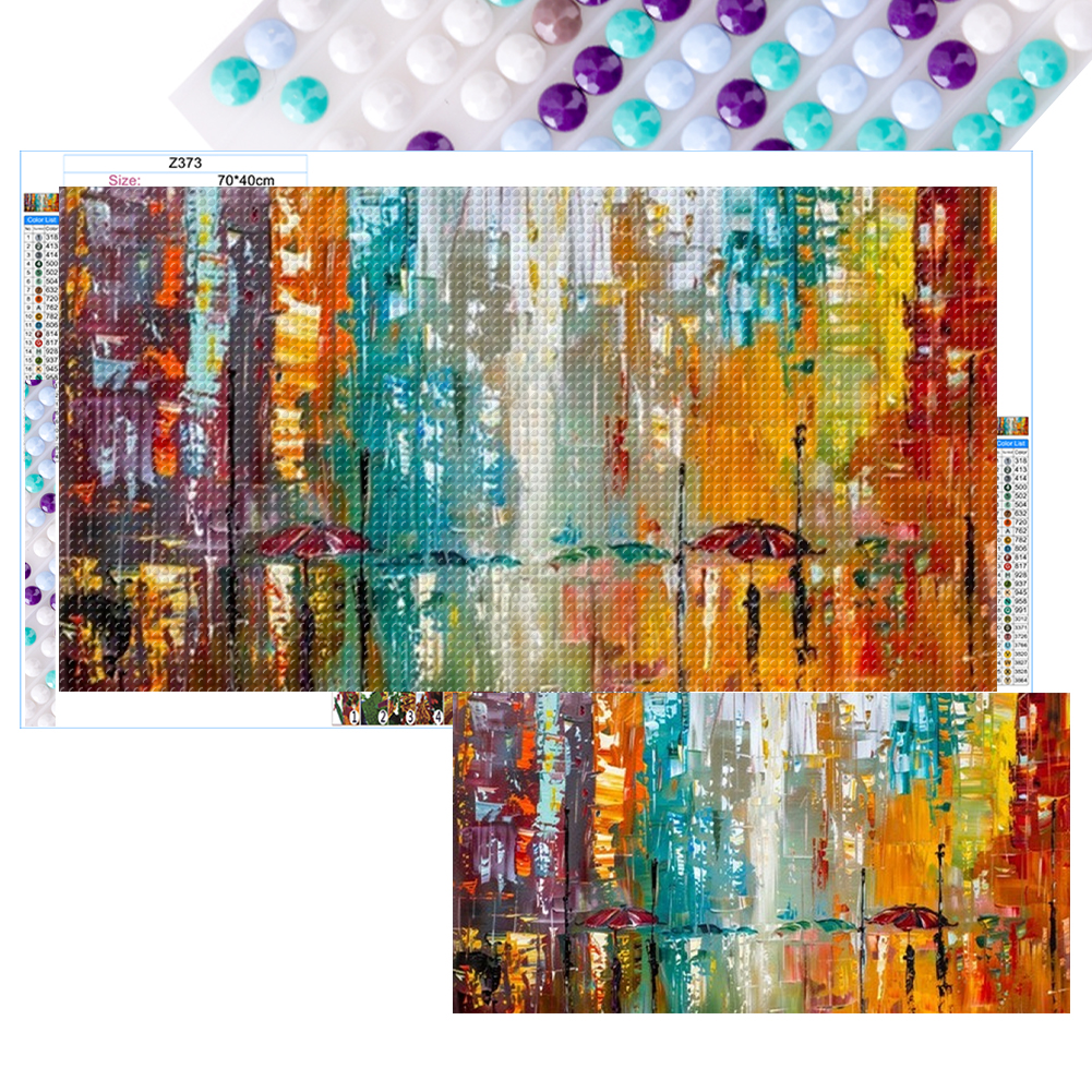 Colorful Scenery 70*40cm(canvas) full round drill diamond painting