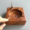 Wood Ashtray with 316L Stainless Steel Poker Spike