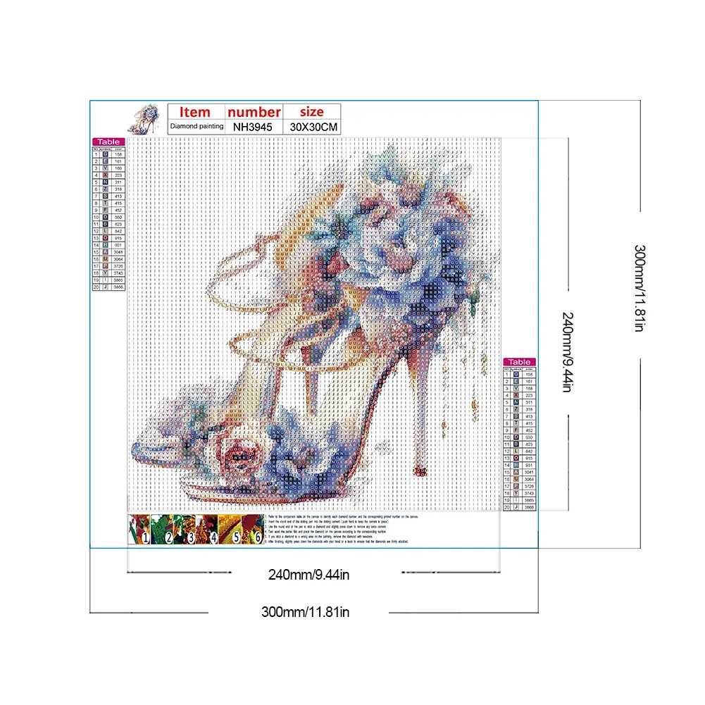 Diamond Painting - Full Round Drill - Flower High Heels(Canvas|30*30cm)