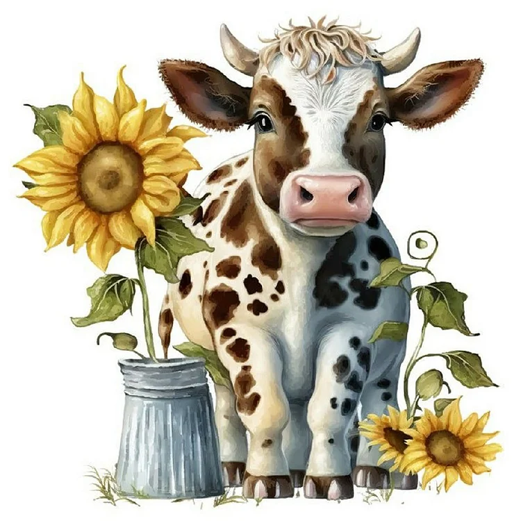 Little Cow 30*30CM(Canvas) Full Round Drill Diamond Painting gbfke