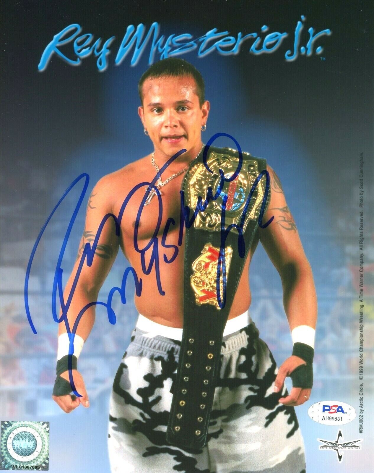 WWE REY MYSTERIO JR 619 HAND SIGNED AUTOGRAPHED 8X10 Photo Poster painting WITH PSA COA 3 RARE