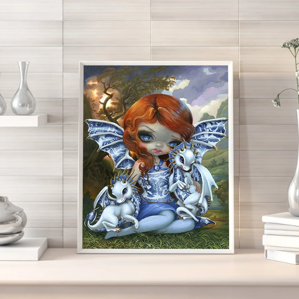 5D Resin Diamond Painting DIY big eye doll Full Round Mosaic Kit(B081)