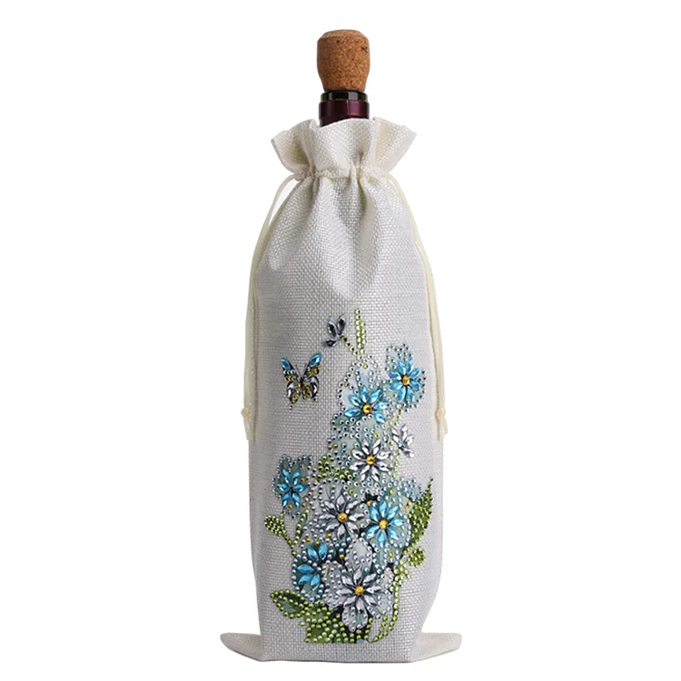 DIY Diamond Painting Wine Bags Diamond Art Liquor Bottle Covers (Flowers B) gbfke