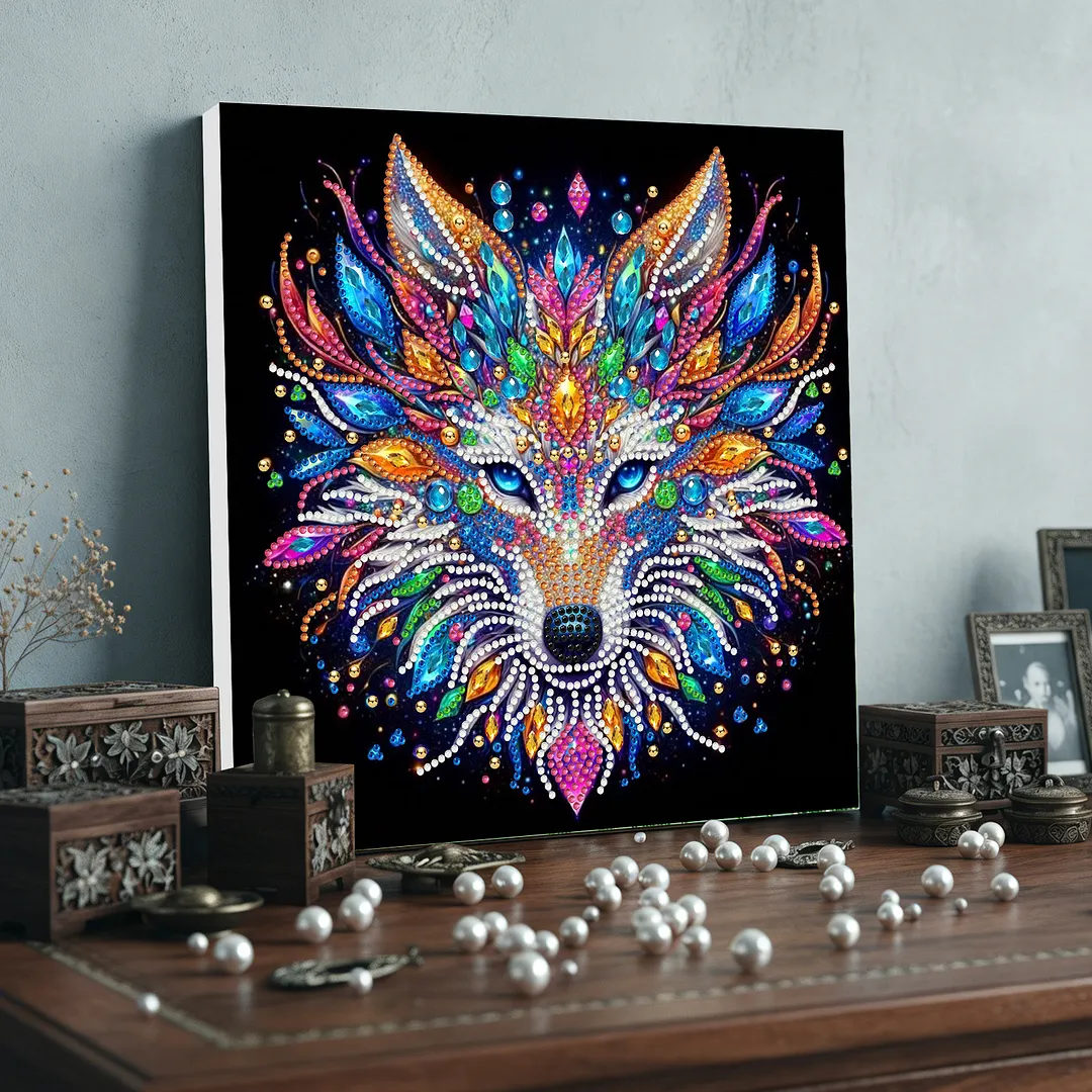 DIY Special Shape Drill Pearl Gem Diamond Art Painting Kit with Frame 9.84x9.84in Art Craft Pearl Diamond Painting for Adults Beginners Home Decor (BK41)
