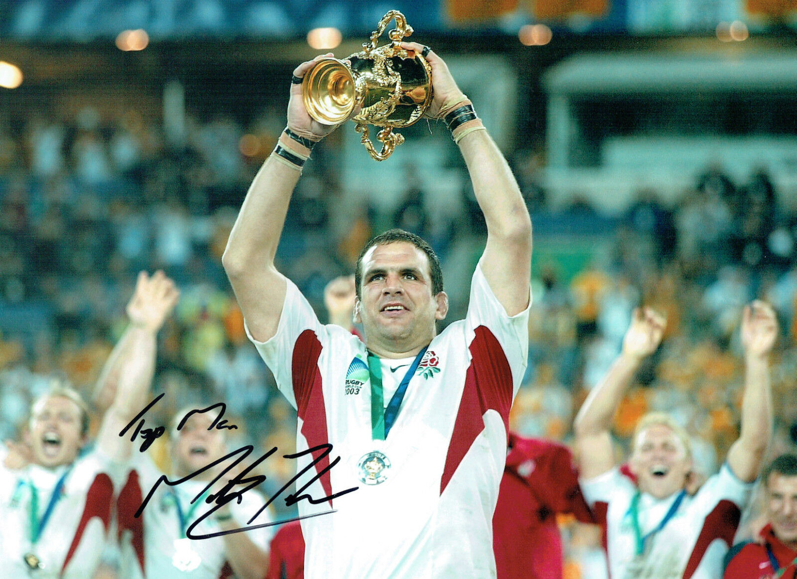 Martin JOHNSON Signed Autograph 16x12 ENGLAND RUGBY World Cup Photo Poster painting AFTAL COA