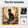 Halloween Bead Art DIY Pearl Painting Kit with Frame 20x20cm(Black cat)