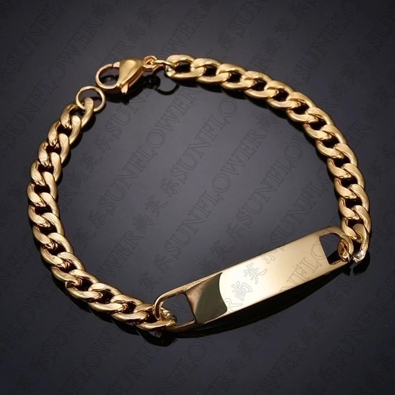 Minimalist Solid Color Stainless Steel Plating Men’s Bracelets