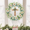 (US Local)Acrylic Special Shape Daisy Cross DIY Diamond Painting Hanging Pendants