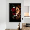 Diamond Painting -DIY Round Drill Flower Lion(40X70CM)