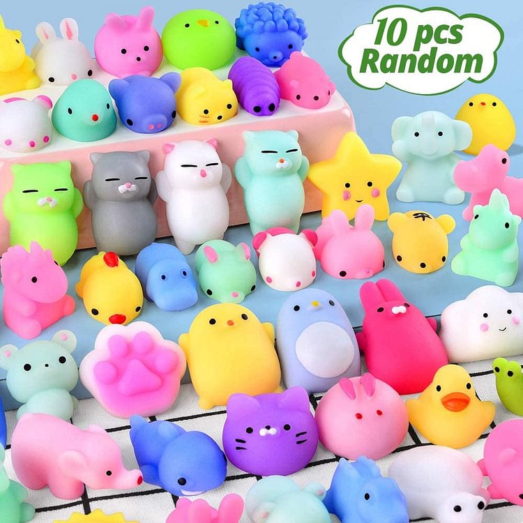 10/50PCS Mini Squishy Adipose Stress Toys Tikotoy