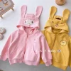 Kid Girl Hooded Autumn Cartoon Printing Coats