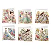 6pcs Diamond Painting Dream Girl Greeting Card Kits with Envelopes for Family Friend Gifts