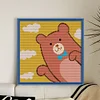 Cute Coffee Bear-14CT Stamped Cross Stitch Kit(25x25cm)