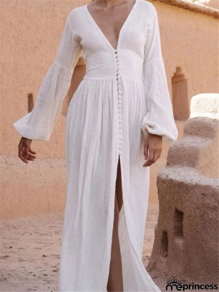 French Style Long Sleeve Maxi Dress