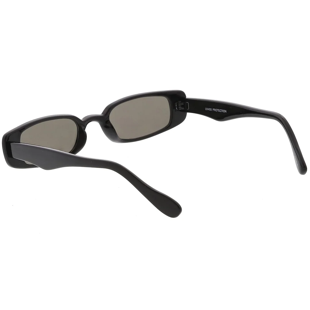 Extreme Thin Small Rectangle glasses Mirrored Lens 49mm