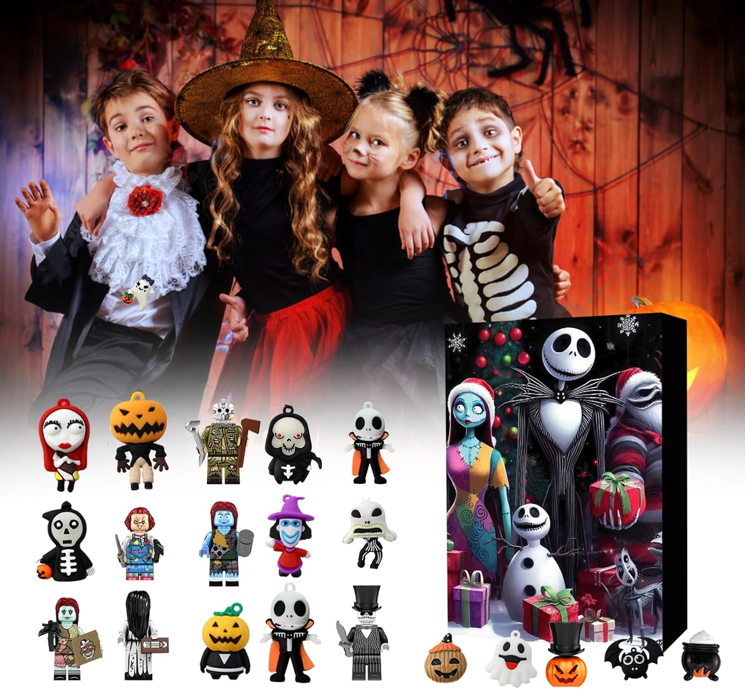 2025 Halloween Adventsfiguren Set - 12 Tage Countdown Kalender Kunstharz