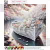 Diamond Painting-DIY Crystal Rhinestone Flower Boat