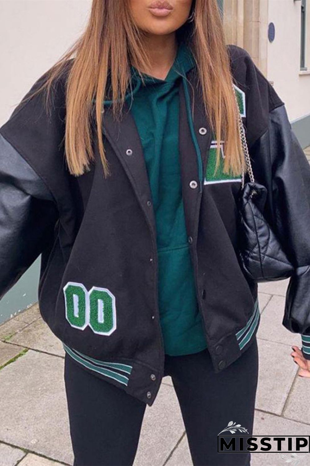 Apricot Fashion Casual Patchwork Embroidered O Neck Outerwear