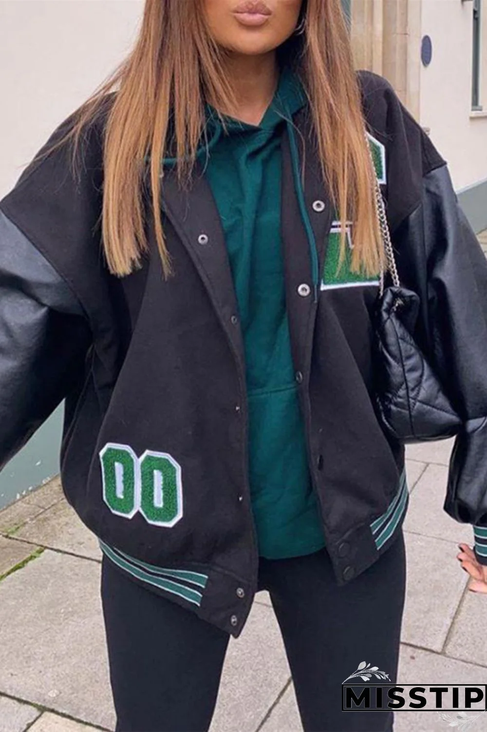 Apricot Fashion Casual Patchwork Embroidered O Neck Outerwear