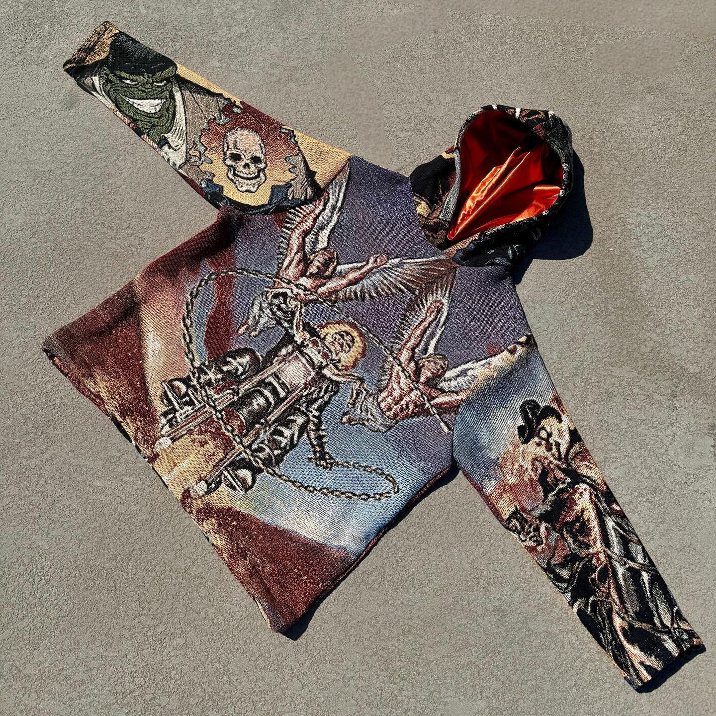 Personalized skull tapestry hoodie