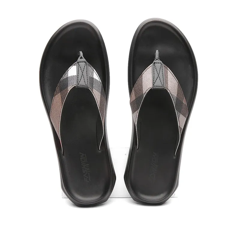 Summer Man Slippers Thick-Soled Mens Slippers High Quality Sewing Casual Shoes Comfortable Beach Sandals Anti-Slip Shoes Men