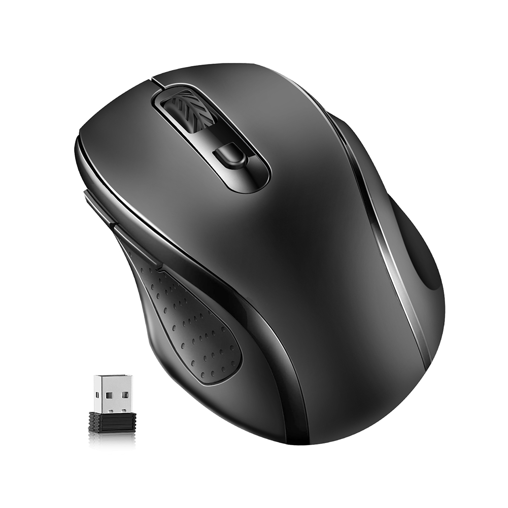

6 Buttons 2.4GHz Wireless 4 Gears 1600DPI Ergonomic Optical Mouse, Black, 501 Original