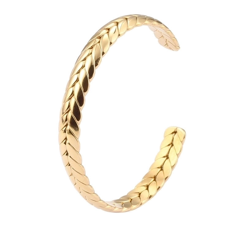 Twisted Wire Jewelry Open Adjustable Stainless Steel Bangle