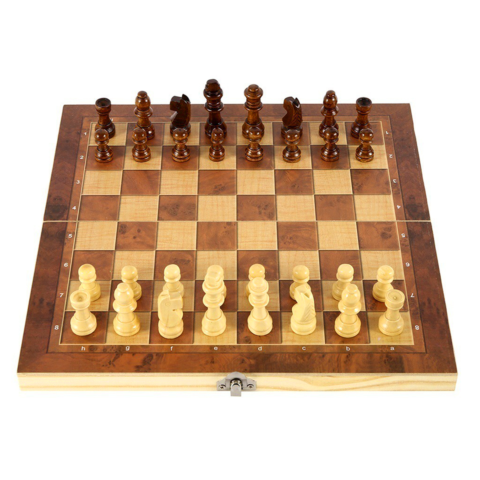 

3 in 1 Chess Checkers Backgammon Set, Wooden Chess Pieces Case Board Game, 501 Original