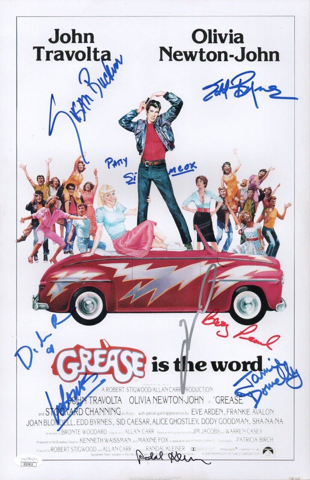 GREASE John Travolta Cast X8 Signed 11x17 Photo Poster painting Autograph JSA COA Cert