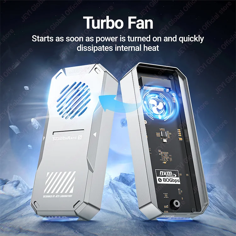 JEYI Thunderbolt 5 M.2 2280 NVMe SSD Enclosure - Thumbnail 5