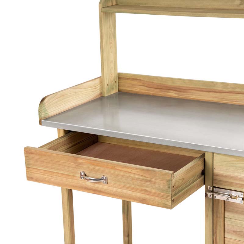 Eletriclife Outdoor Garden Wooden Work Station Potting Bench