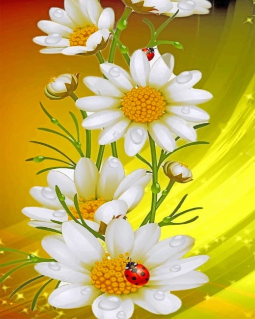 

White Flowers – Plants Paint By Numbers - 40*50CM, 501 Original