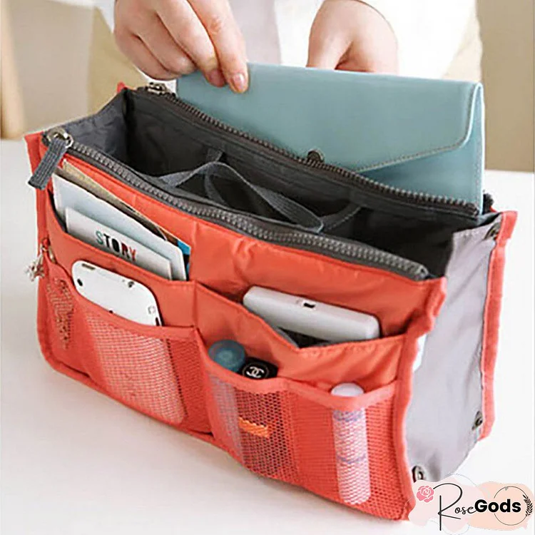 Multifunctional Cosmetic Bag Double Zipper Bag Middle Bag Toiletry Bag Storage Bag