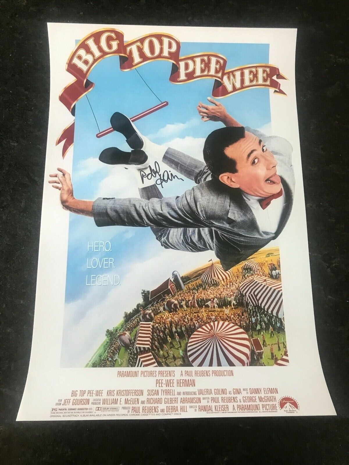 * RANDAL KLEISER * signed 12x18 poster * BIG TOP PEE WEE * COA * 1