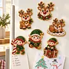 6PCS  Elf Reindeer DIY Pearl Diamond Painting Christmas Fridge Magnets, Sparkling Rhinestone Refrigerator Magnet Craft Kit for Home Decor & Gifts
