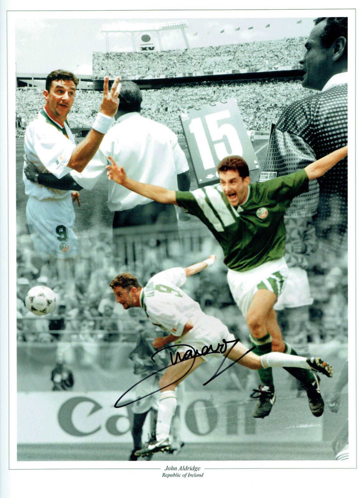 John ALDRIDGE Signed Autograph 16x12 Photo Poster painting AFTAL COA Republic of Ireland Montage