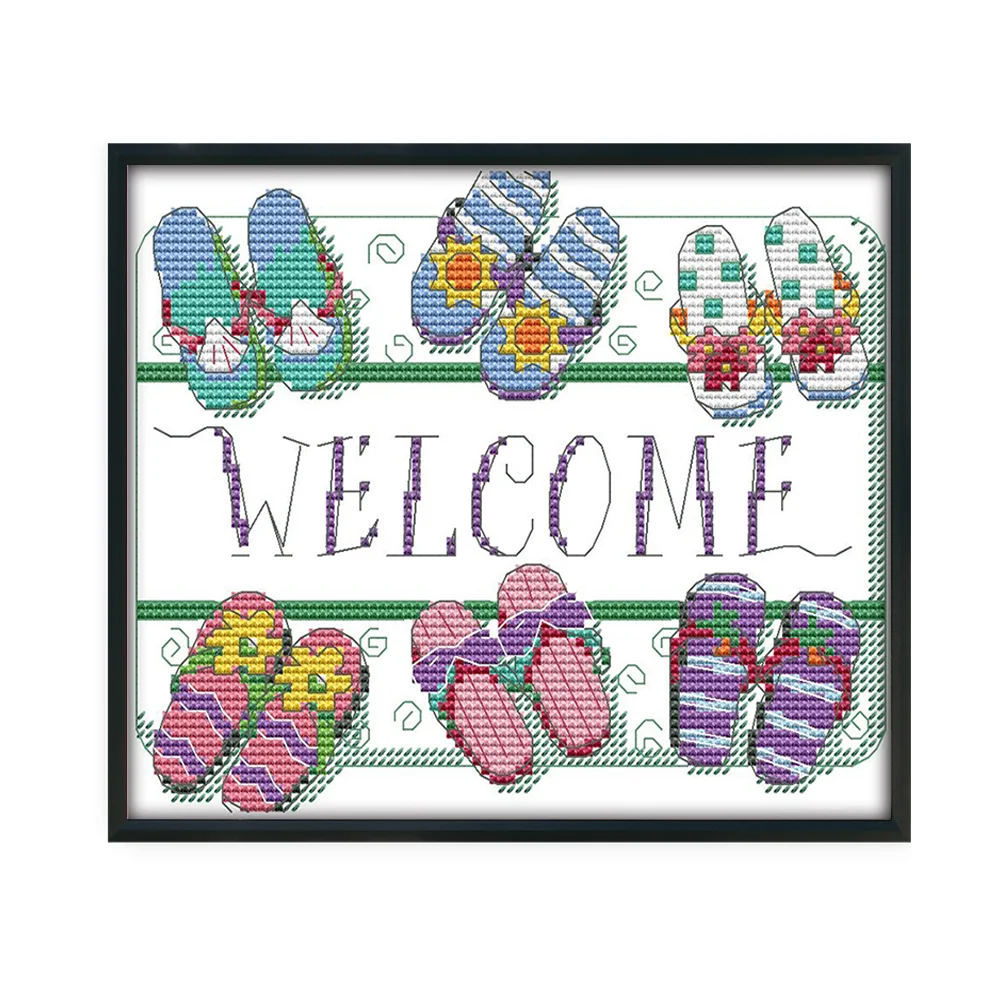 14ct Stamped Cross Stitch - Welcome(21*18cm)