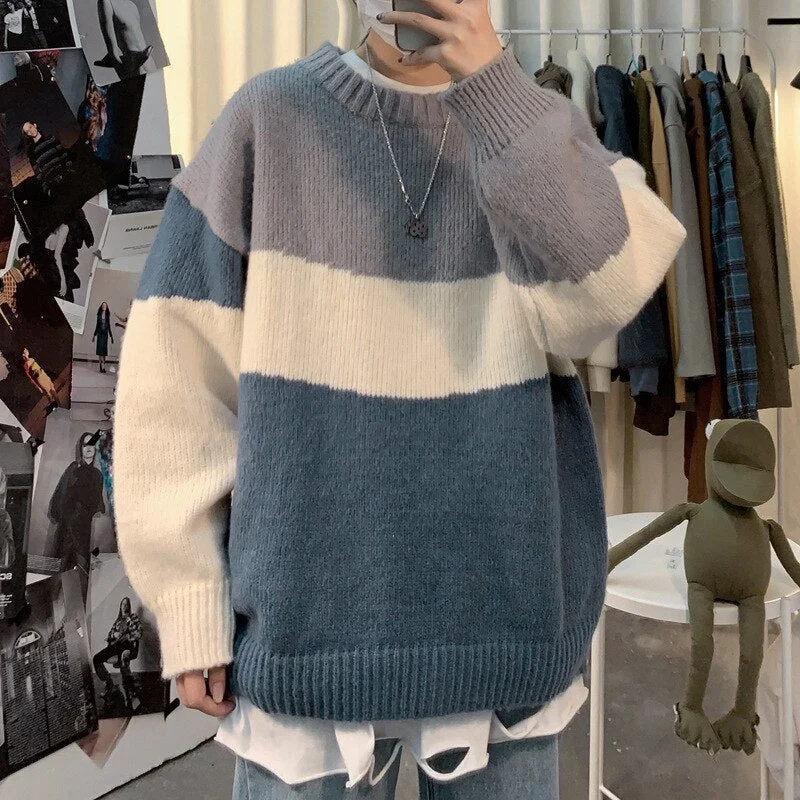 Aonga 2023 Mens Sweater  Knit Sweater  Mens Clothing  Wool  Casual  Japan Style  Autumn and Winter  Men Clothing 2023 Fashion