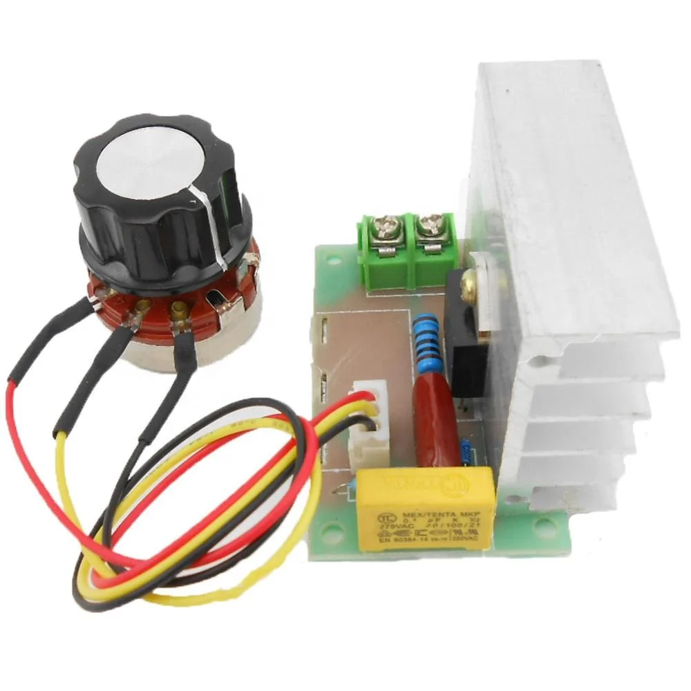 4000W SCR Motor Controller External Knob Dimming High Power Thyristor Speed Controller 220V AC Motor Speed Controller