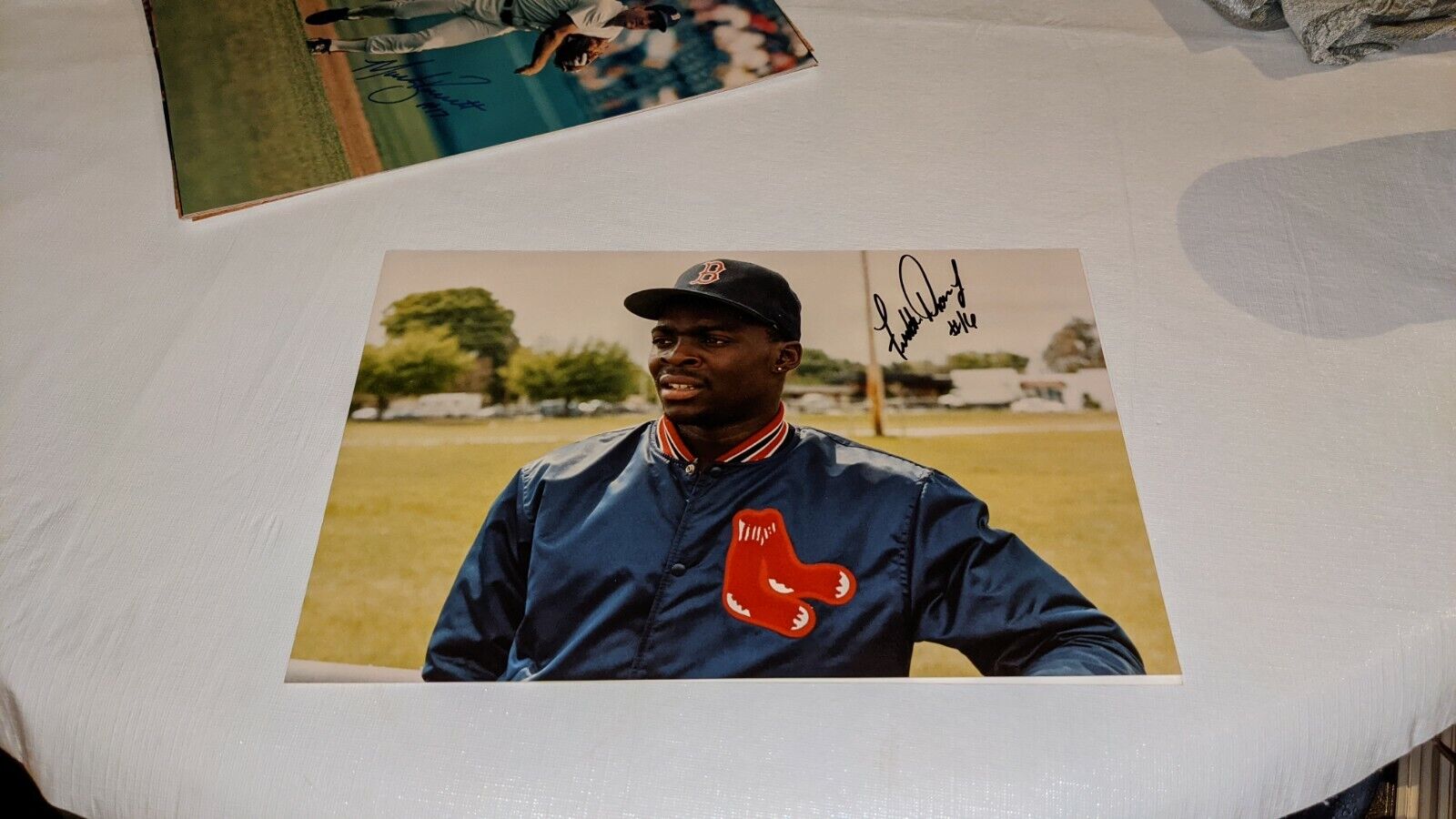 Freddie Davis Boston Red Sox Signed 8x12 Personal Photo Poster painting W/Our COA READ