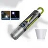 Portable Zoom Flashlight with Hook USB Rechargeable Waterproof
