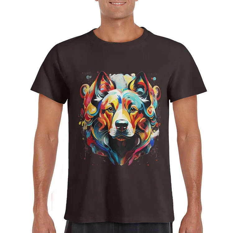 Dog Head Colorful Painting Shirt