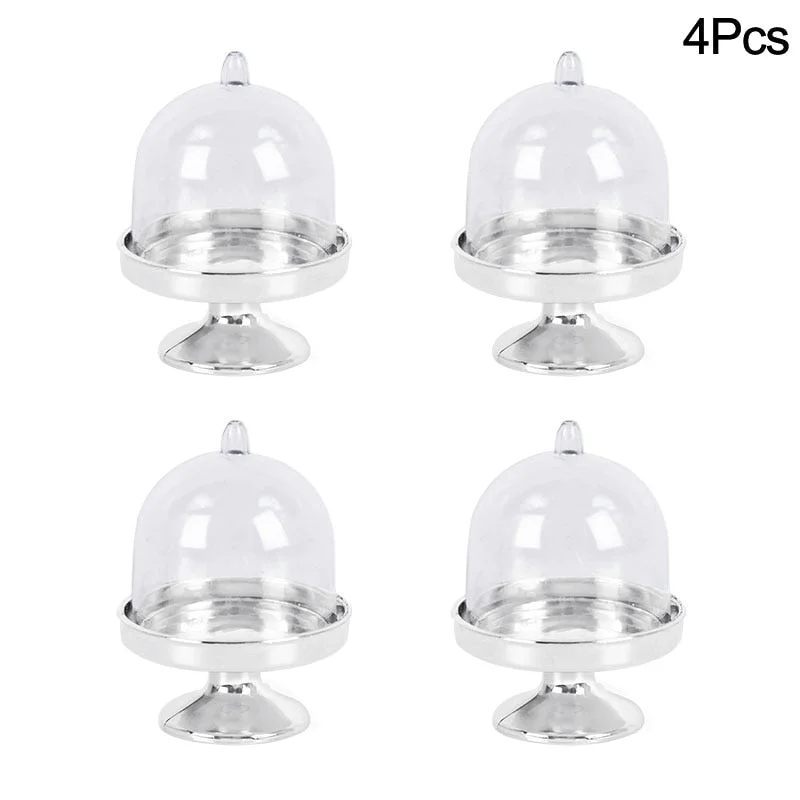 Clear Mini Candy Dessert Holder Cupcake Display Stand Tray Wedding Plastic Gift Box For Guest Birthday Party Decor Baby Shower